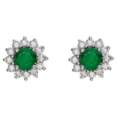 Boucles d'oreilles pierre de naissance ornées d'émeraudes Smeralda COSTA Smeralda et de diamants