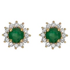 Birthstone-Ohrringe mit Costa Smeralda-Smaragden und nudefarbenen Diamanten