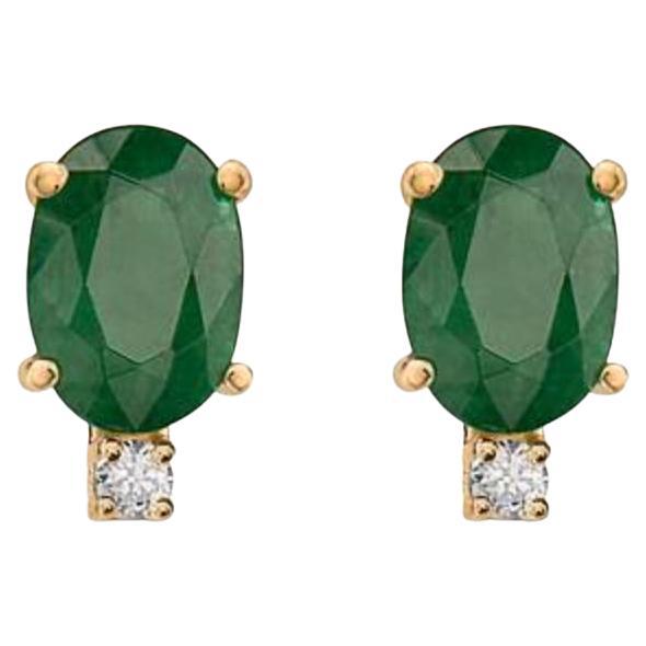 Birthstone Earrings Featuring COSTA Smeralda Emeralds Nude Diamonds Set in 14K