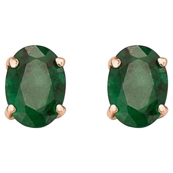 Birthstone Earrings Featuring Costa Smeralda Emeralds Set in 14K For Sale