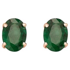 Birthstone Earrings Featuring Costa Smeralda Emeralds Set in 14K