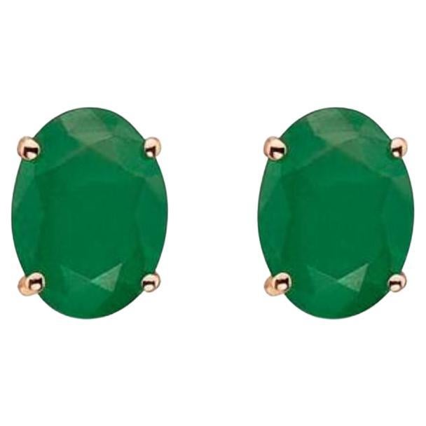 Birthstone Earrings Featuring COSTA Smeralda Emeralds Set in 14K Strawberry Gold For Sale