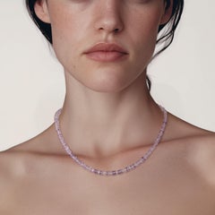 Birthstone February Amethyst Heishi Necklace, Handcrafted Fine Jewelry