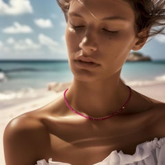 Collar de Oro de 14K con Rubí de Julio -by Bombyx House