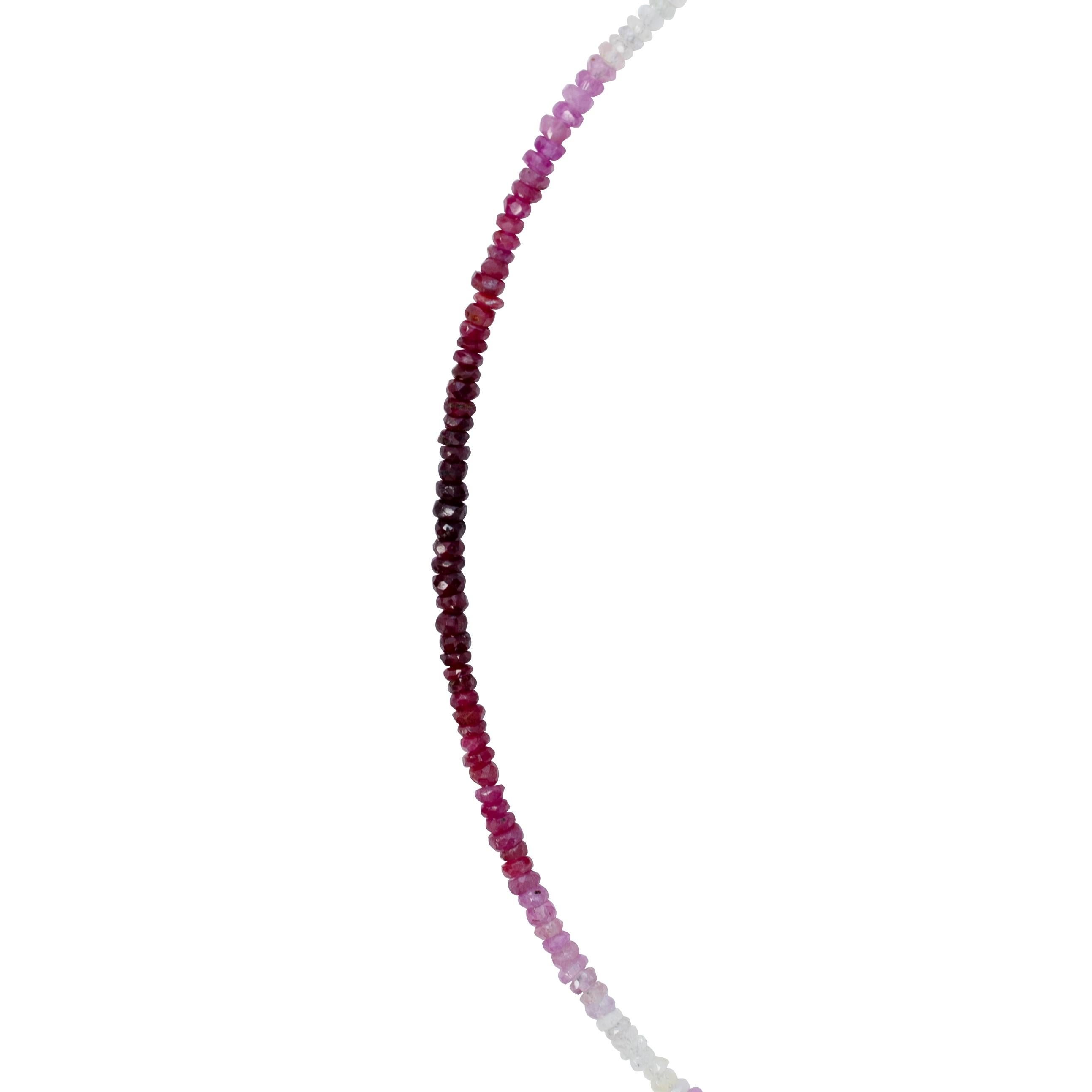 Birthstone July Ruby Ombre Necklace 14K Gold II -by Bombyx House In New Condition For Sale In Westport, CT