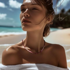 Birthstone Julio Collar Ombre Rubí Oro 14K II -by Bombyx House