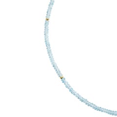 Birthstone March Aquamarine Necklace 18K Gold