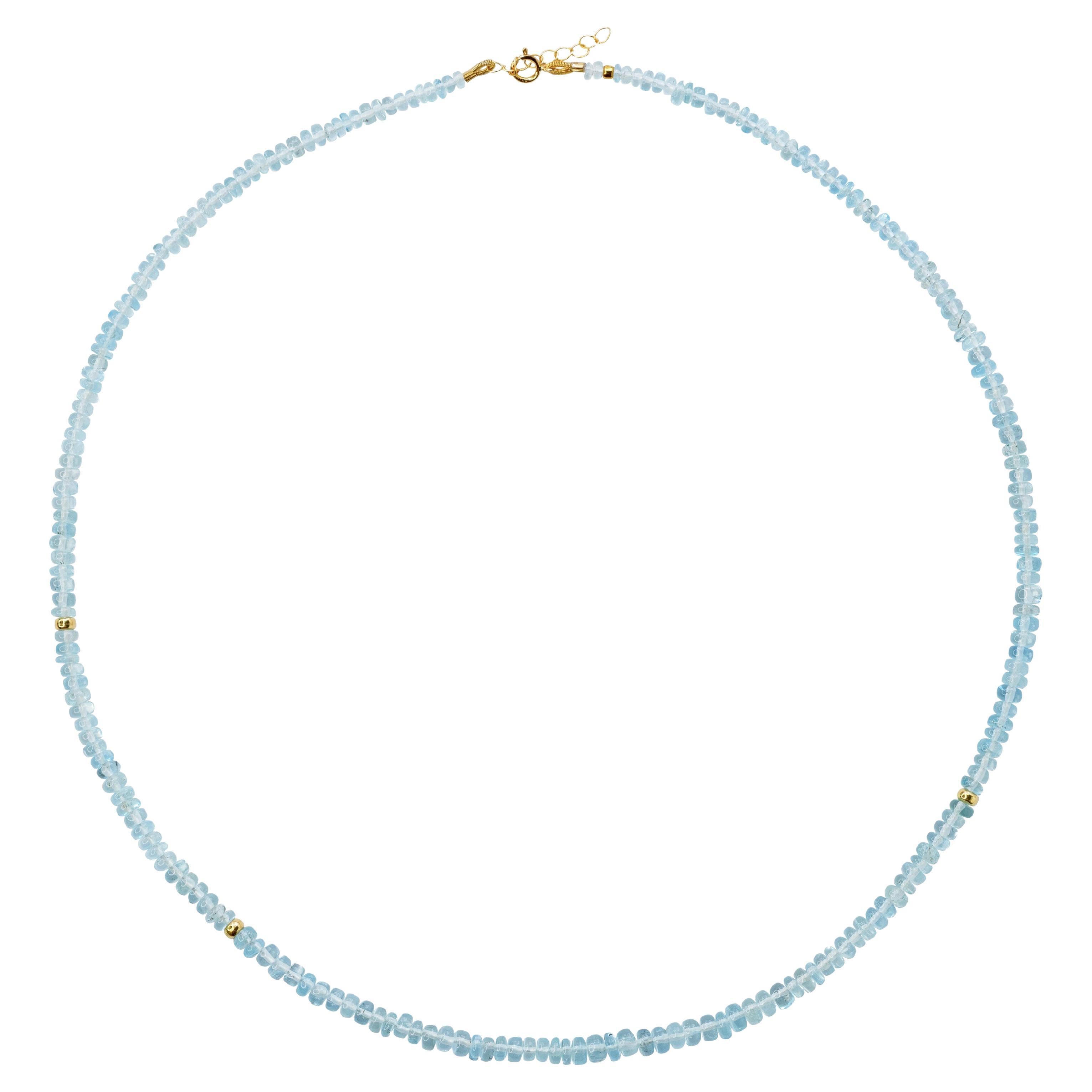 Pietra di nascita di marzo Collana di acquamarina in oro 18 carati in vendita