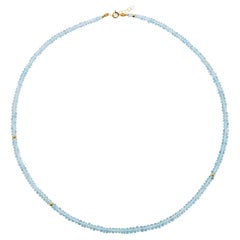 Pietra di nascita di marzo Collana di acquamarina in oro 18 carati