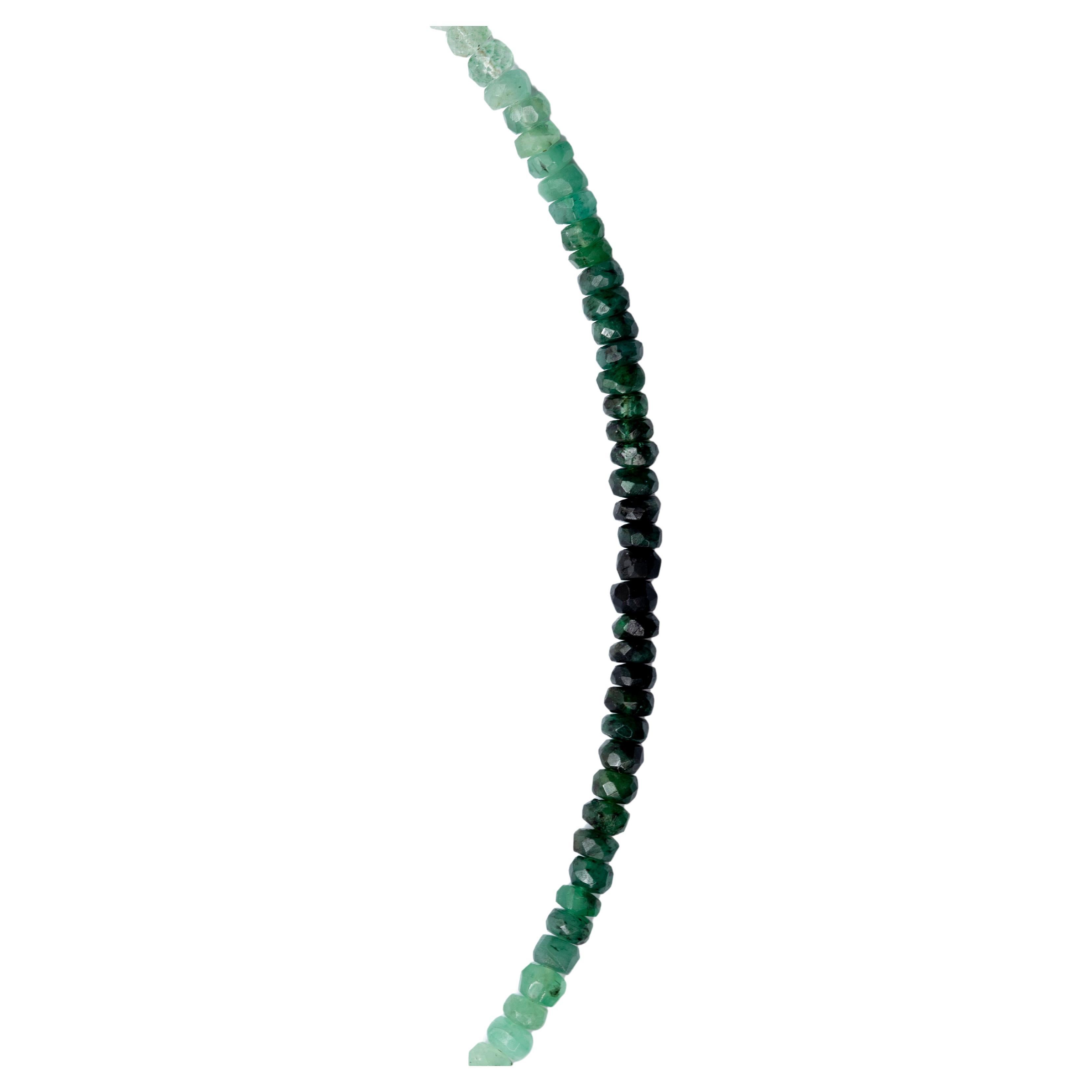 Bead Birthstone May Ombre Emerald Necklace 14K Gold -by Bombyx House