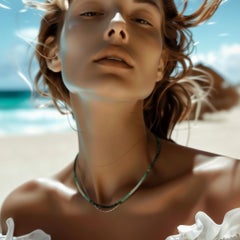 Birthstone May Emerald Ombre Gold Bead Necklace