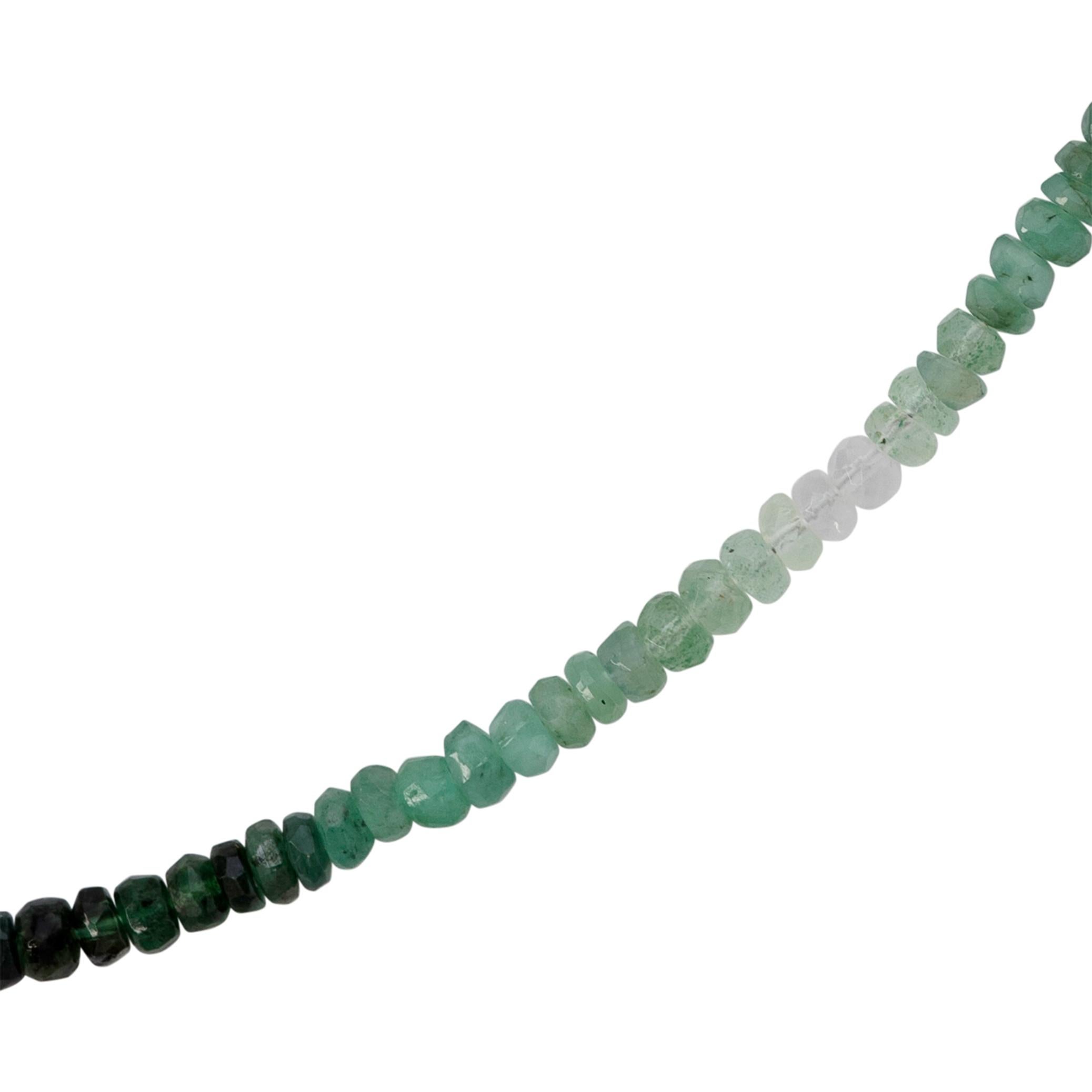 Birthstone May Ombre Emerald Necklace 14K Gold II -by Bombyx House Pour femmes en vente