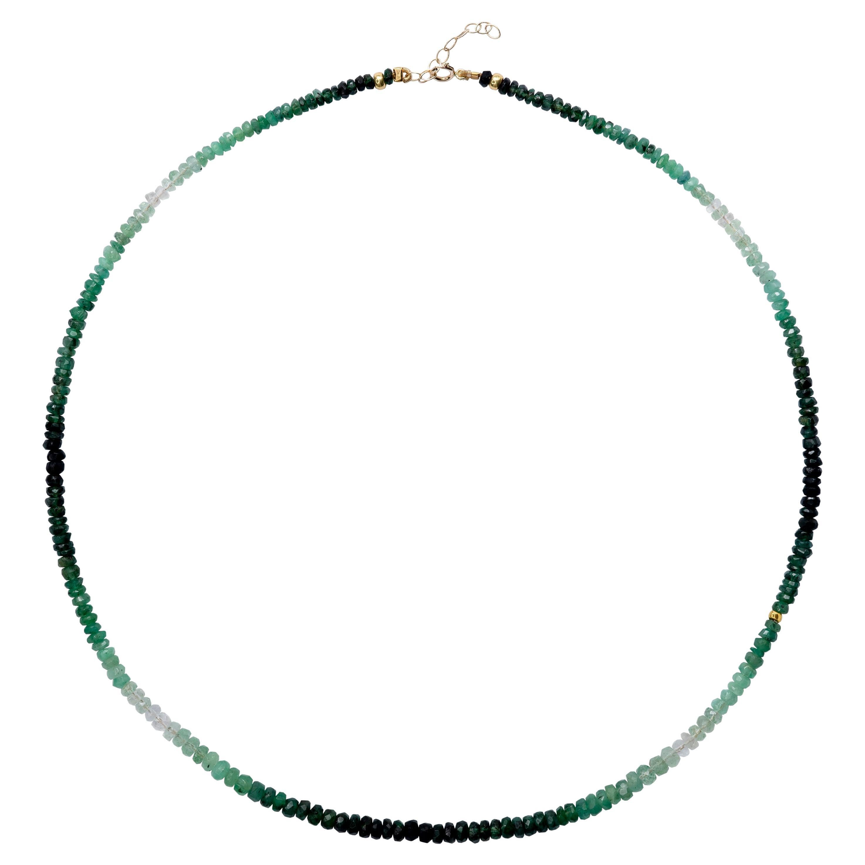 Birthstone May Ombre Smaragd-Halskette 14K Gold II - von Bombyx House im Angebot