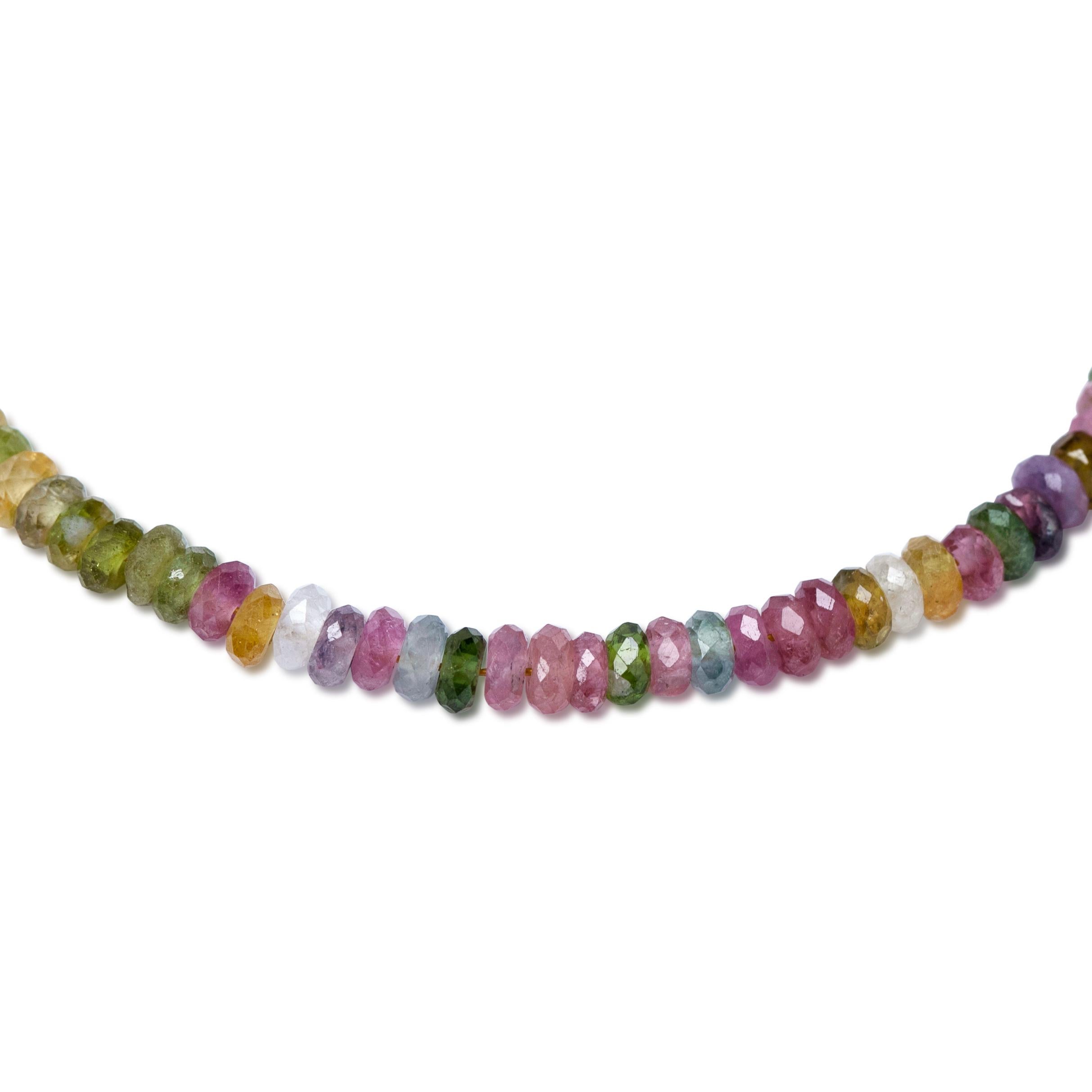 Artisan Birthstone October Watermelon Tourmaline Bracelet 14K Gold - by Bombyx House For Sale