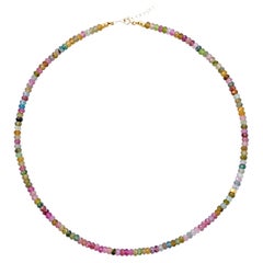 Birthstone October Watermelon Tourmaline Necklace 14K Gold -by Bombyx House