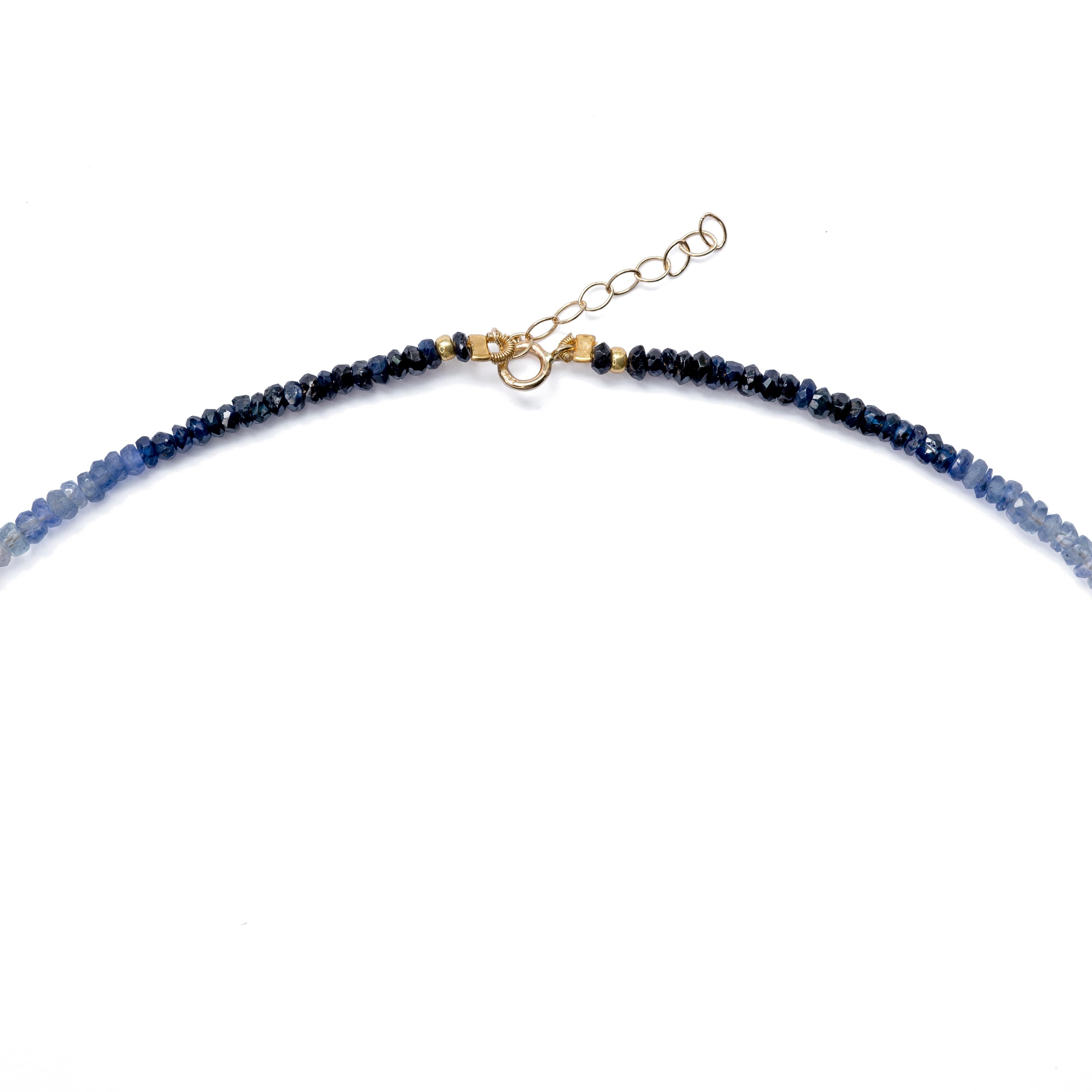 Artisan Birthstone September Blue Sapphire Ombre Necklace II -by Bombyx House