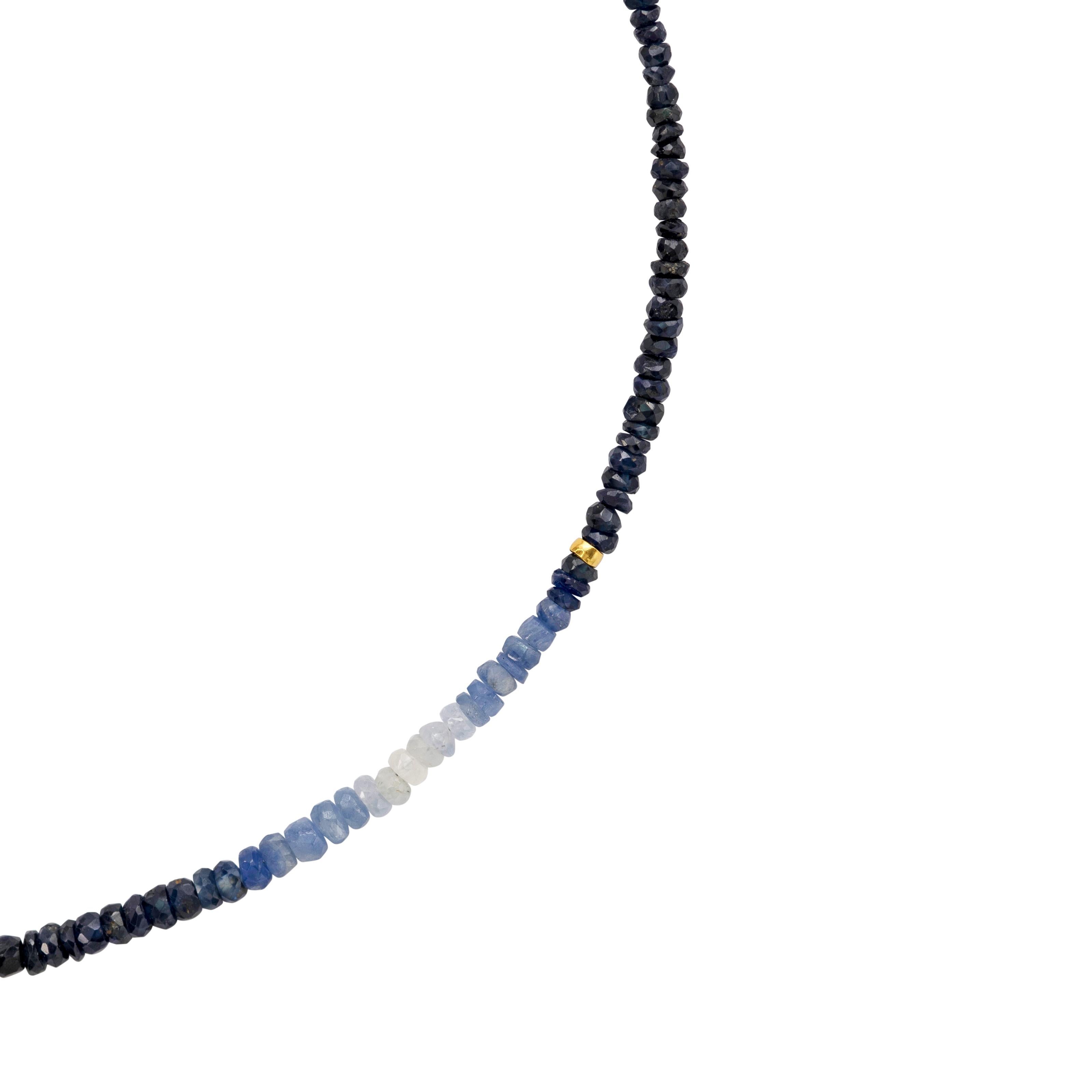 Bead Birthstone September Blue Sapphire Ombre Necklace II -by Bombyx House