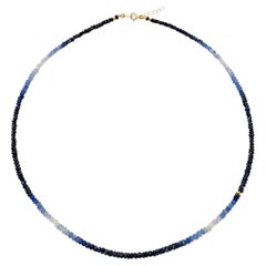 Birthstone September Blue Sapphire Ombre Necklace II -by Bombyx House