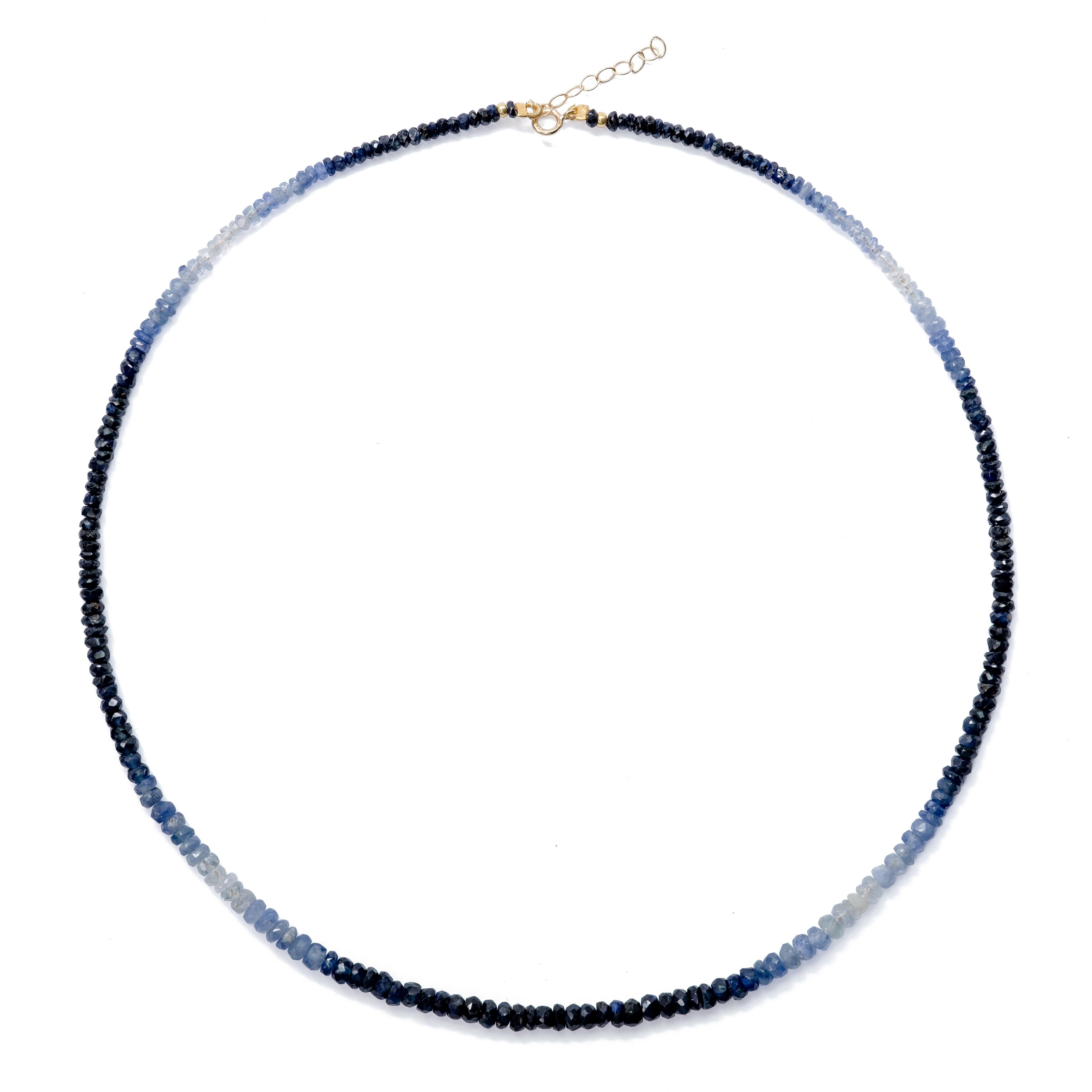 Women's Birthstone September Ombre Blue Sapphire Necklace -by Bombyx House For Sale