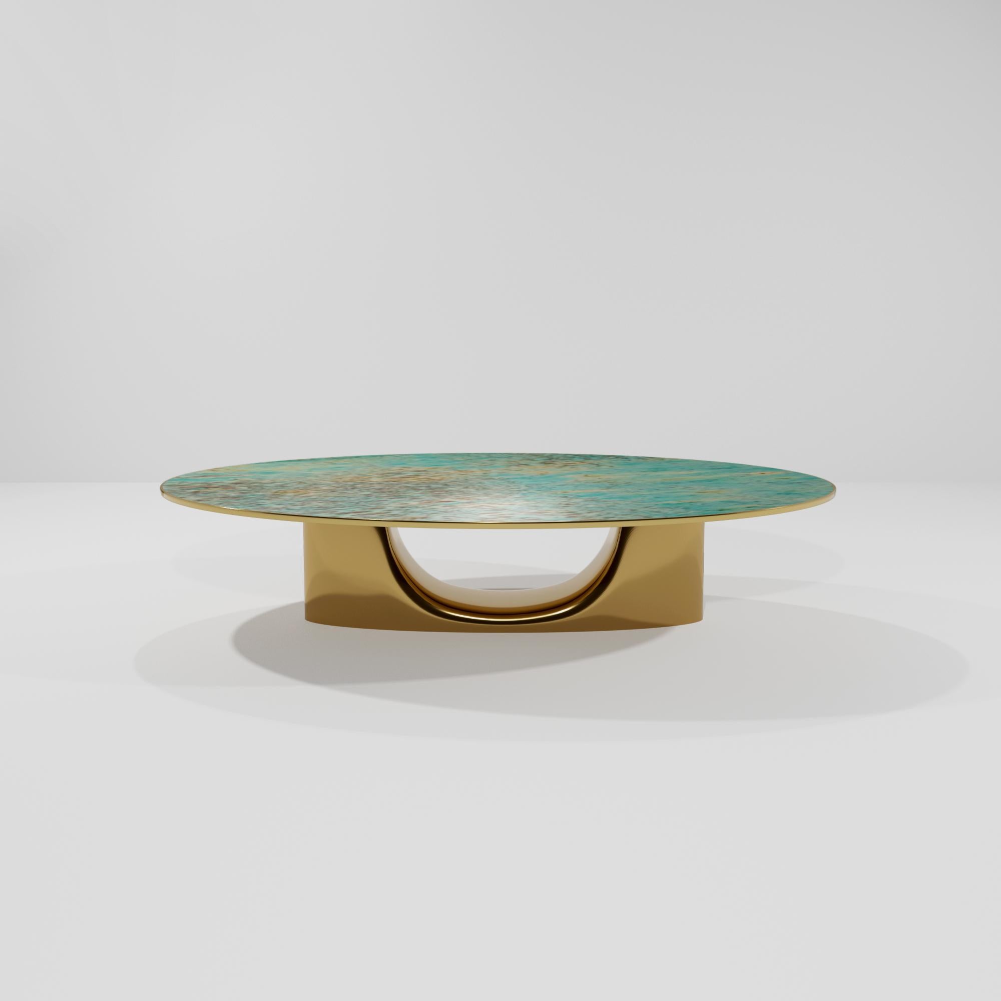 BIS, 21st Century Blue Green Patina Layered Bronzed Dining Table by Studio SORS 1