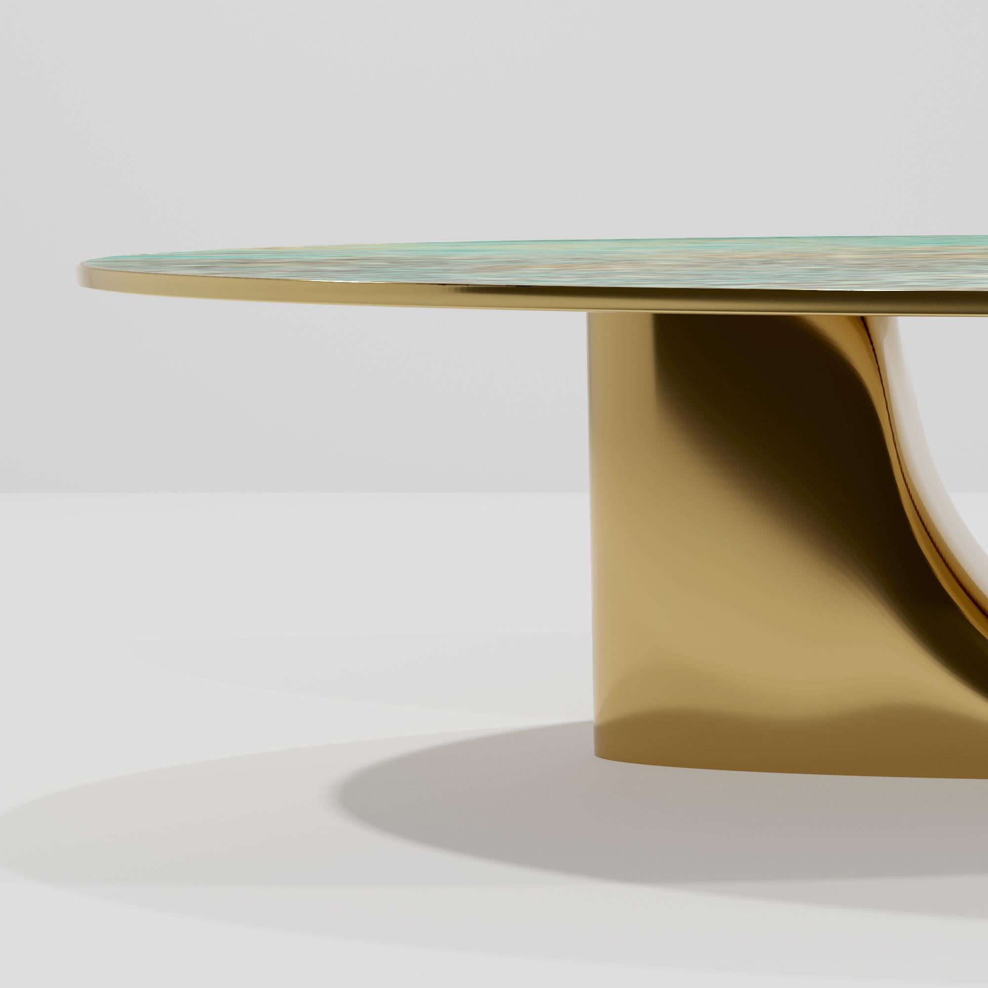 BIS, 21st Century Blue Green Patina Layered Bronzed Dining Table by Studio SORS 2