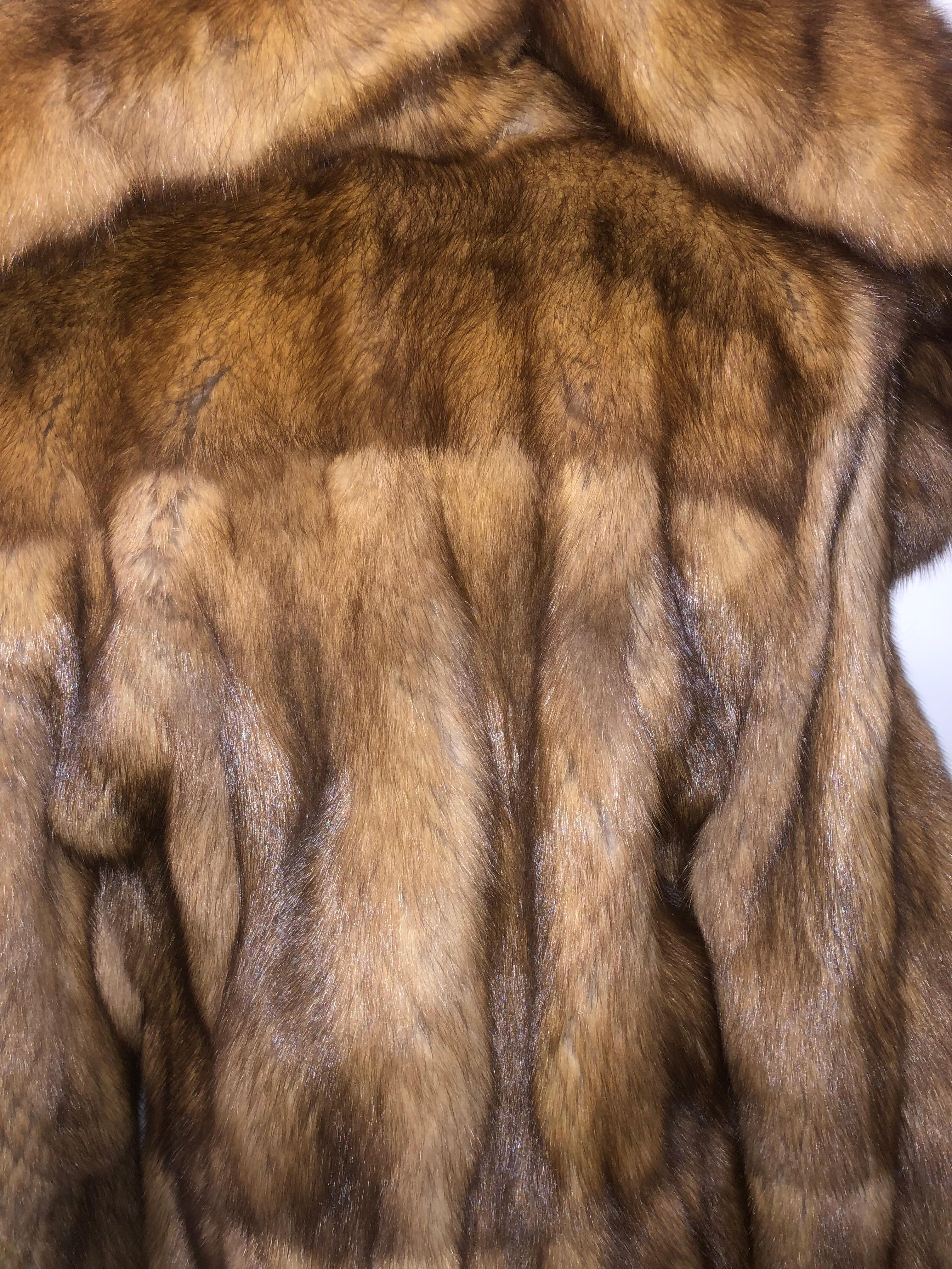 Manteau russe Bisang en fourrure de zibeline taille 14-16 étiquettes 65000$ en vente 14