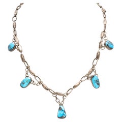 Bisbee Turquoise and Sterling Silver Necklace