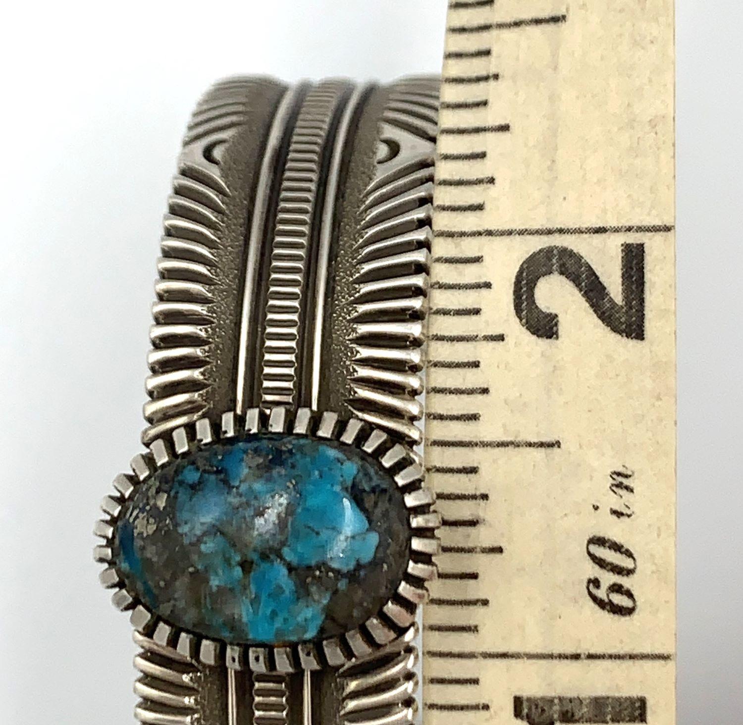 Bisbee Turquoise Cuff by Ron Bedoni For Sale 2