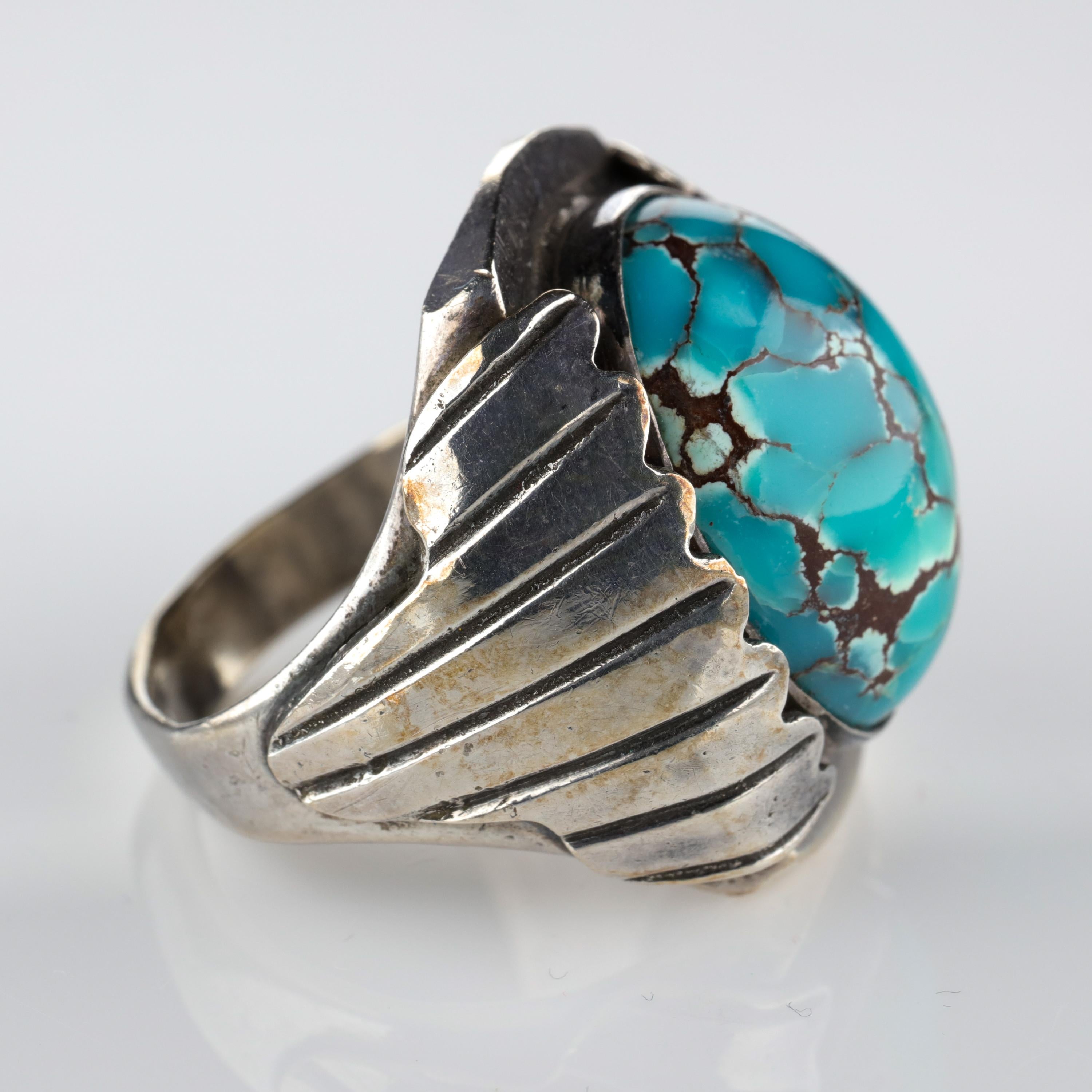 art deco turquoise ring