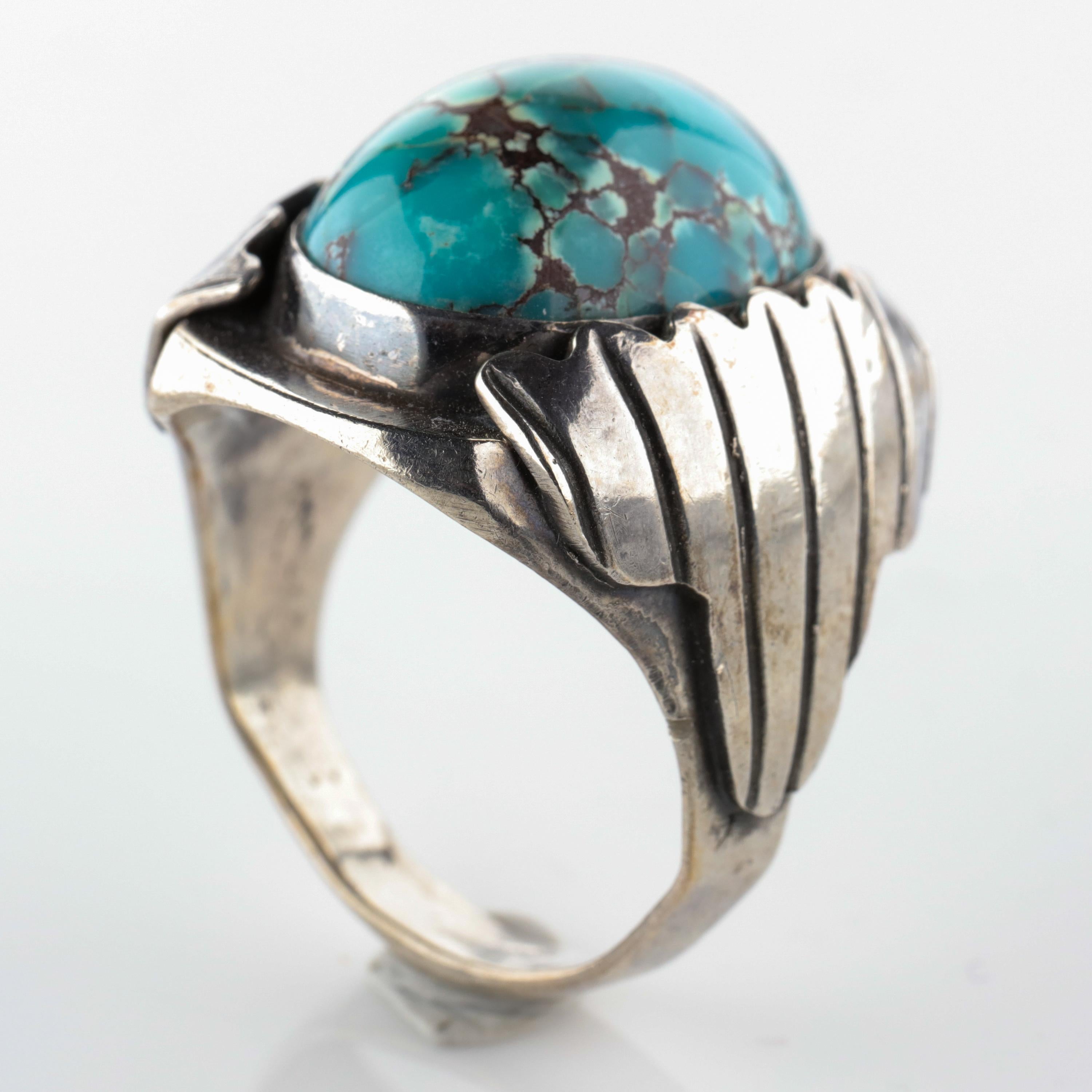 Bisbee Turquoise Ring from Art Deco Era 1