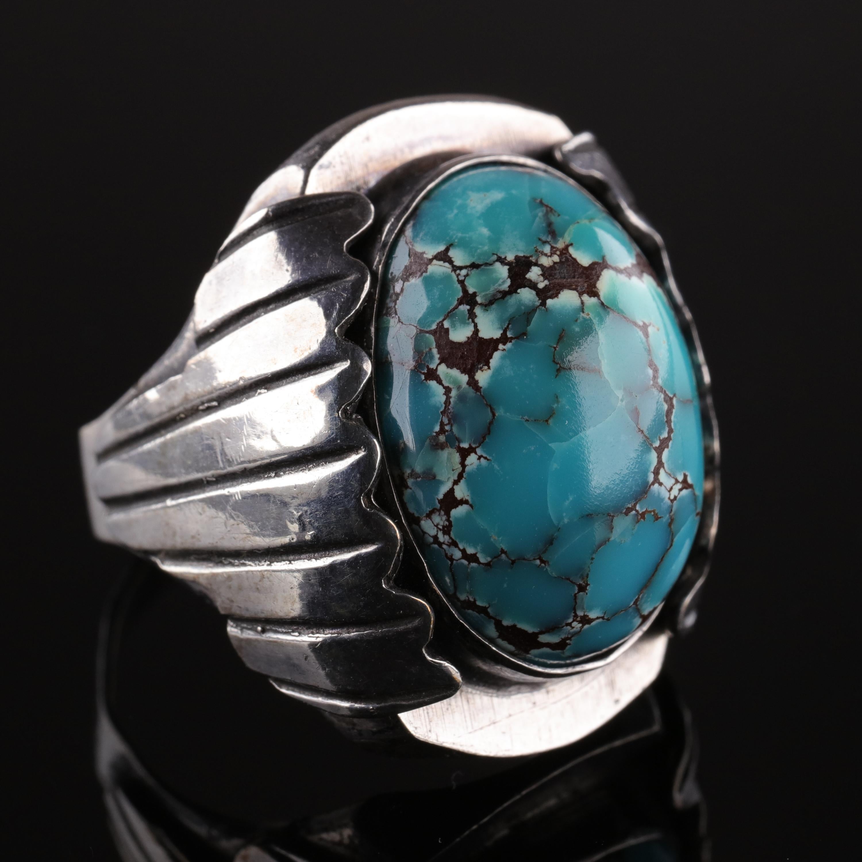 Bisbee Turquoise Ring from Art Deco Era 2