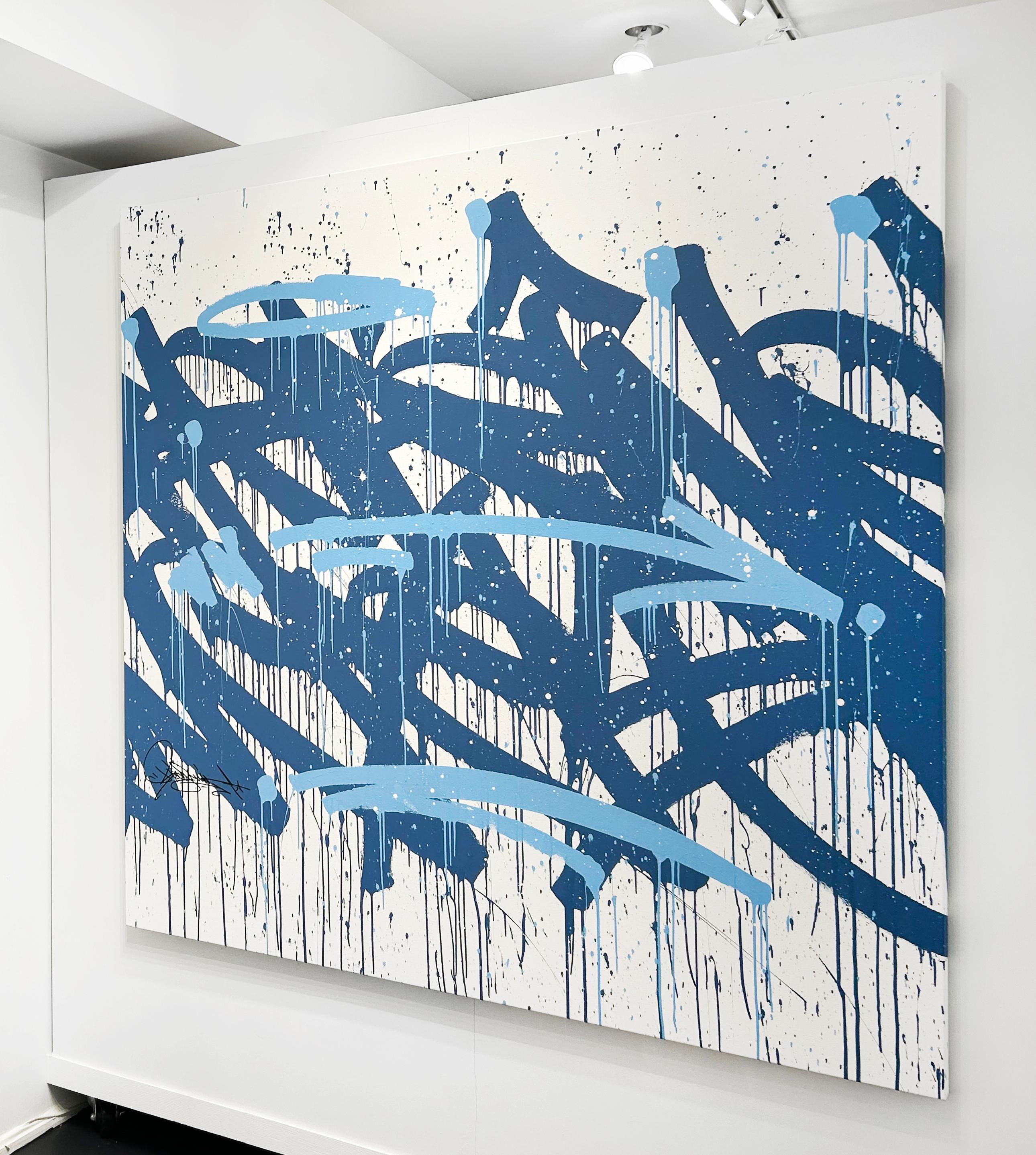 Hoher Anstieg/offene Augen (Streetart), Painting, von Bisco Smith