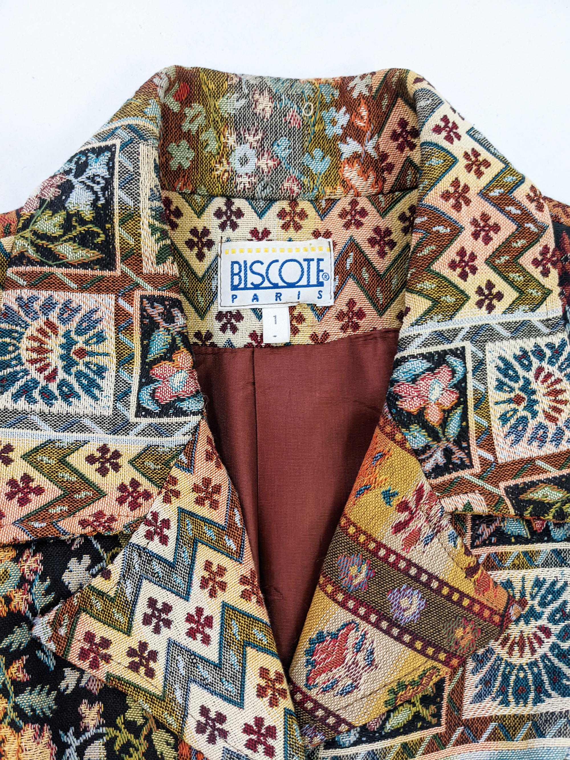 Biscote Vintage 1980s Tapestry Jacket Boho Patchwork Coat 1980s Bohemian 2