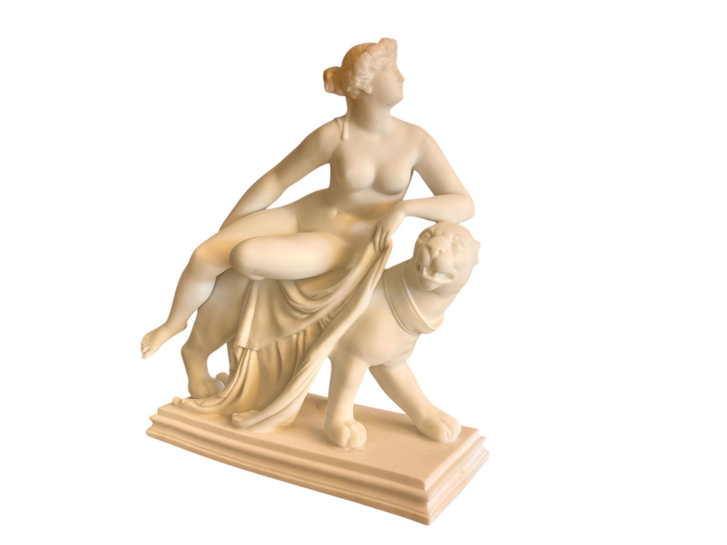 Porcelain Biscuit, Arianne Riding a Panther, XXth century For Sale