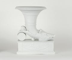 Biscuit 'Bisque' Porcelain Rhyton Vase, Late 19th Century