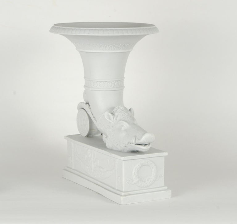 Biscuit 'Bisque' Porcelain Rhyton Vase, Late 19th Century For Sale at ...