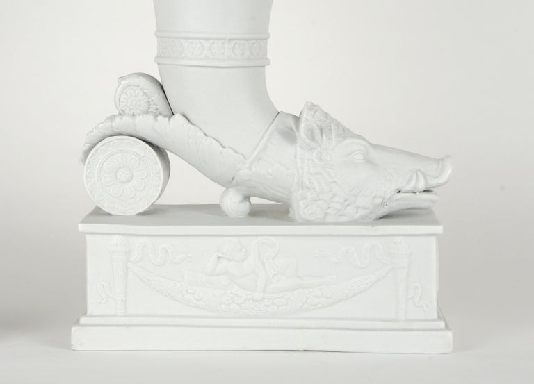 Biscuit 'Bisque' Porcelain Rhyton Vase, Late 19th Century For Sale at ...