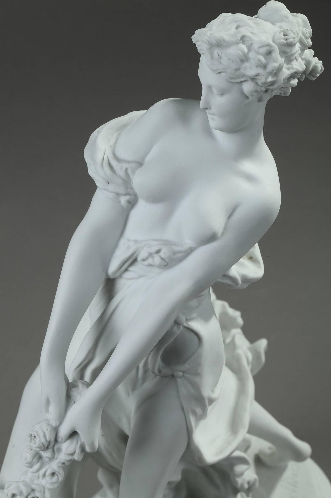 Biscuit Diana Holding the Lioness after Albert-Ernest Carrier-Belleuse In Good Condition In Paris, FR