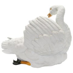 Biscuit Flower Pot "Swan", Europe, Beg. of 20th Century