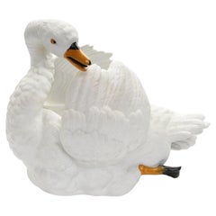 Biscuit Flower Pot "Swan", Europe, Beg. of 20th Century
