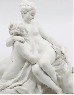 Biscuit of 2 Girls with Goose, 19th Century, French