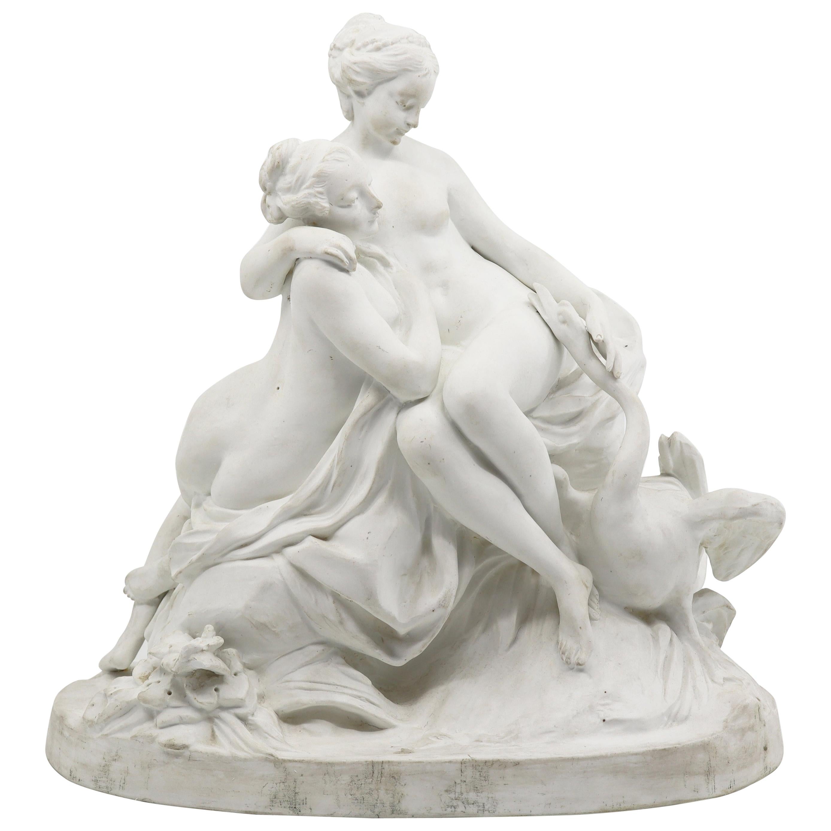 Biscuit of 2 Girls with Goose, 19th Century, French