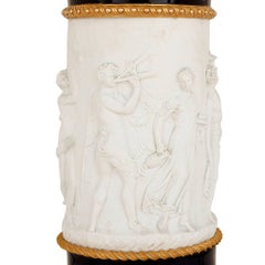 Biscuit Porcelain and Gilt Bronze Mounted Pedestal by Samson