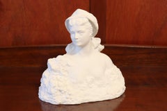 Biscuit porcelain bust Tourangelle by Georges Delperier