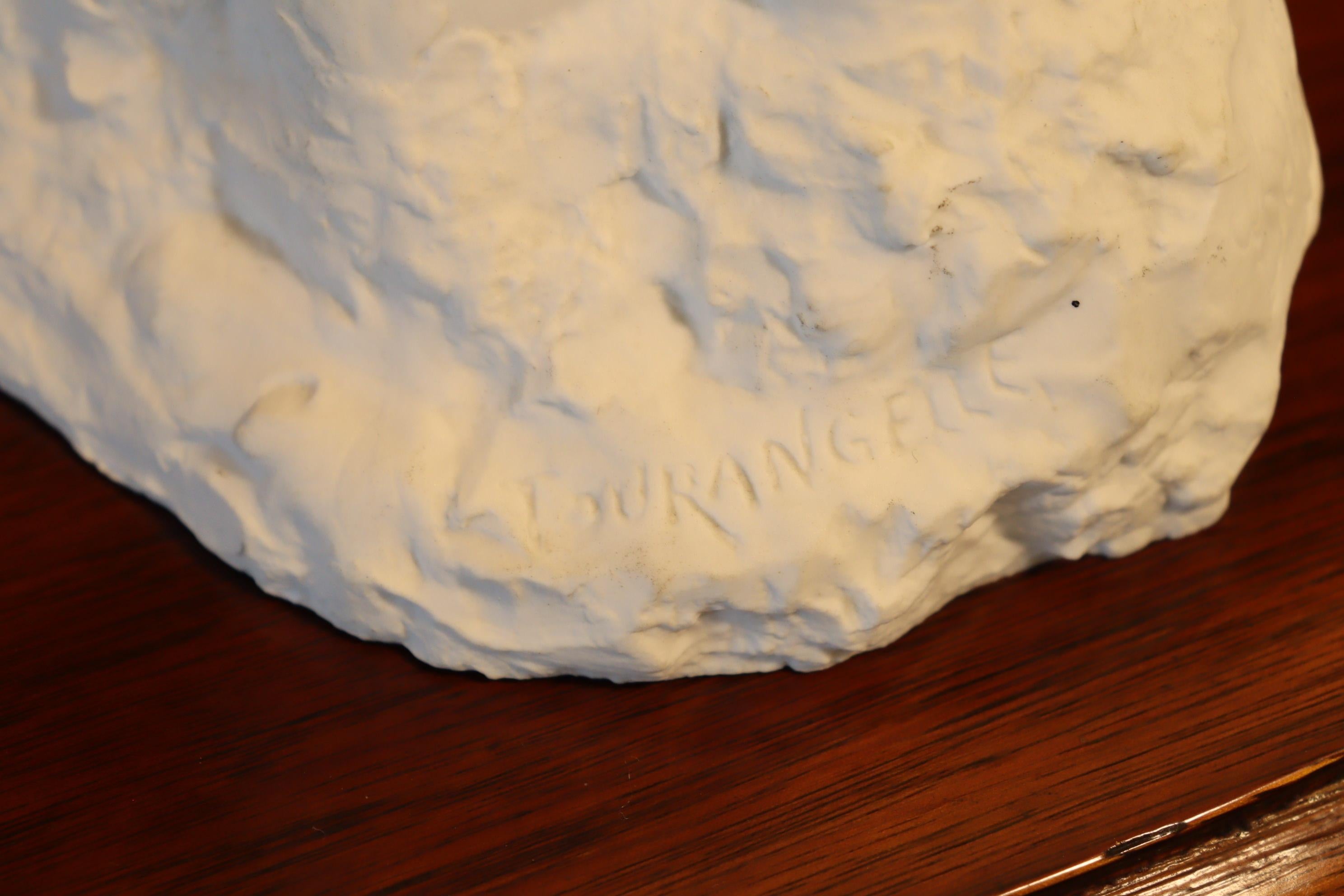 Biscuit porcelain bust Tourangelle by Georges Delperier For Sale 2