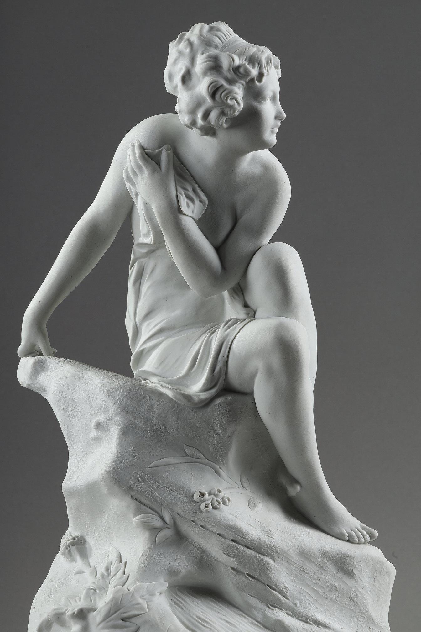 Biscuit porcelain sculpture by Raphaël Nannini For Sale 4