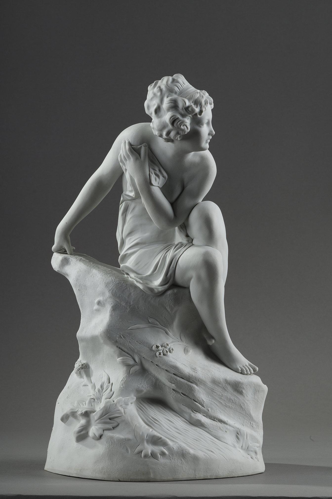 French Biscuit porcelain sculpture by Raphaël Nannini For Sale