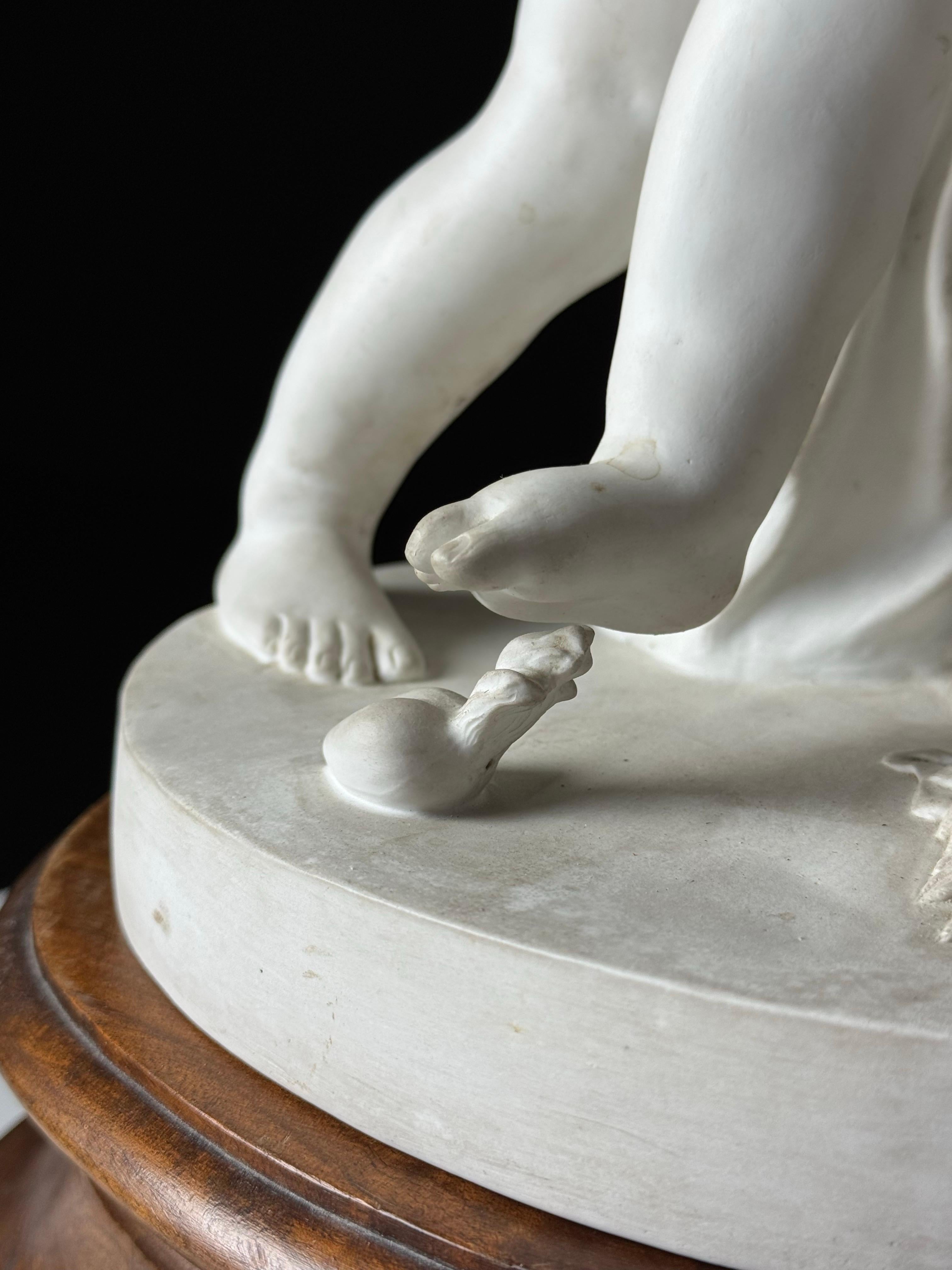 Biscuit Porcelain statue of 2 Putti’s after Falconet For Sale 7