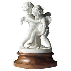 Biscuit Porcelain statue of 2 Putti’s after Falconet