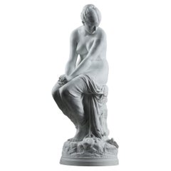 Biscuit sculpture "Bather with swallows" by Auguste Joseph Peiffer